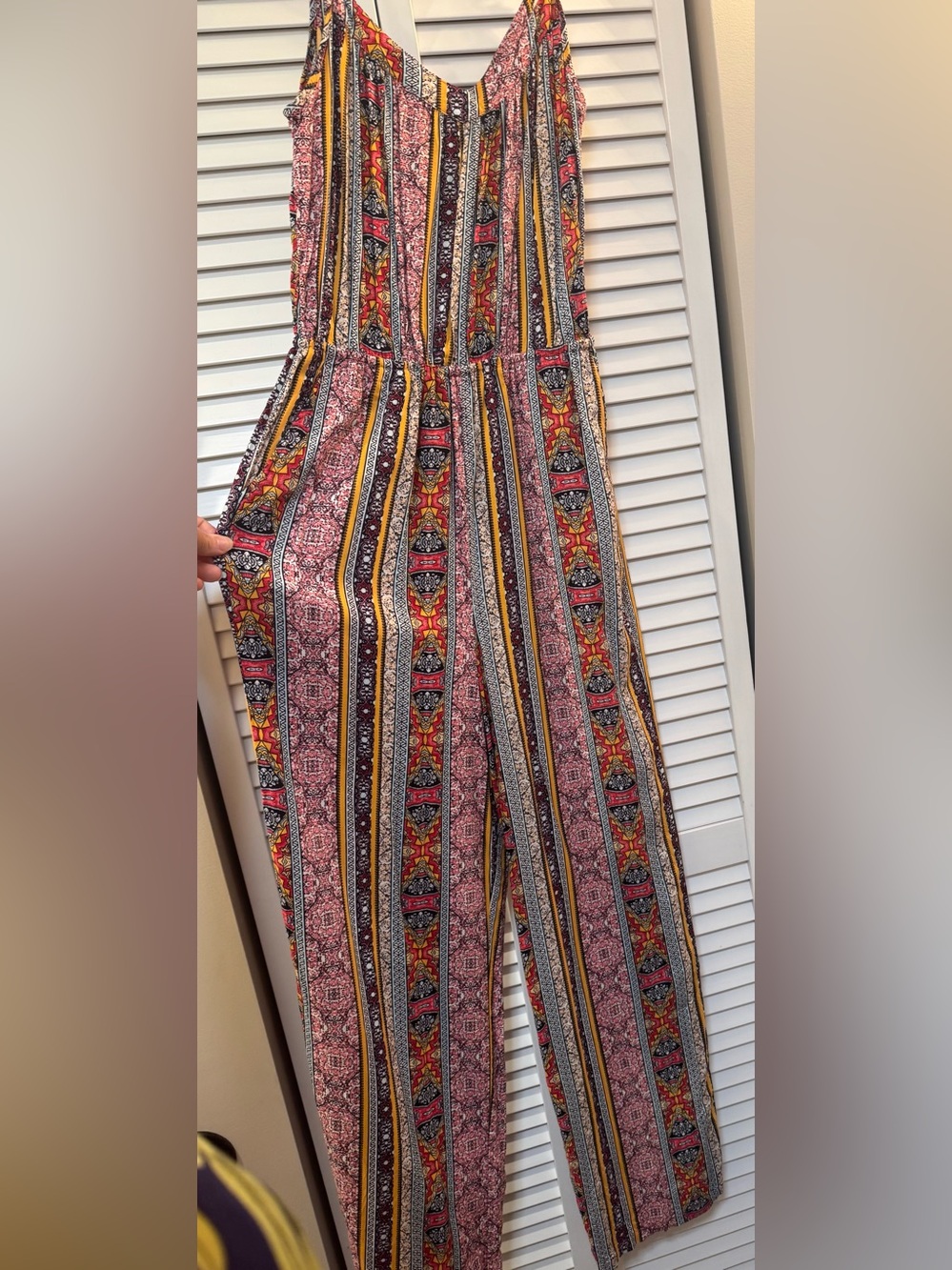 Pink Rose Multicolor Striped Tribal Jumpsuit